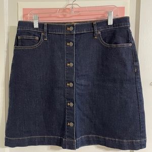 GAP Denim High Waisted Button Front Denim Mini Skirt